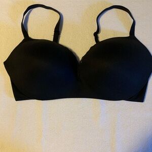 Victoria’s Secret Sweater Bra Lace Detail Black Plunge Slightly Padded #feminine